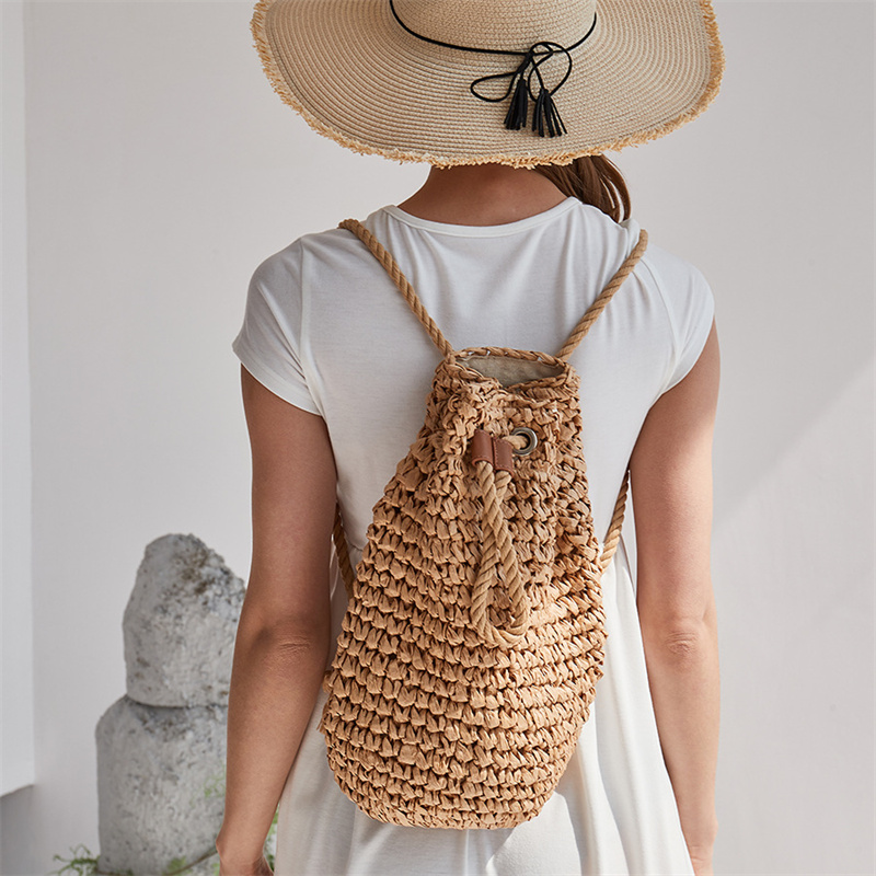 Women'S Raffia Bags - 2023 yaz rahat saman sırt kadınlar
