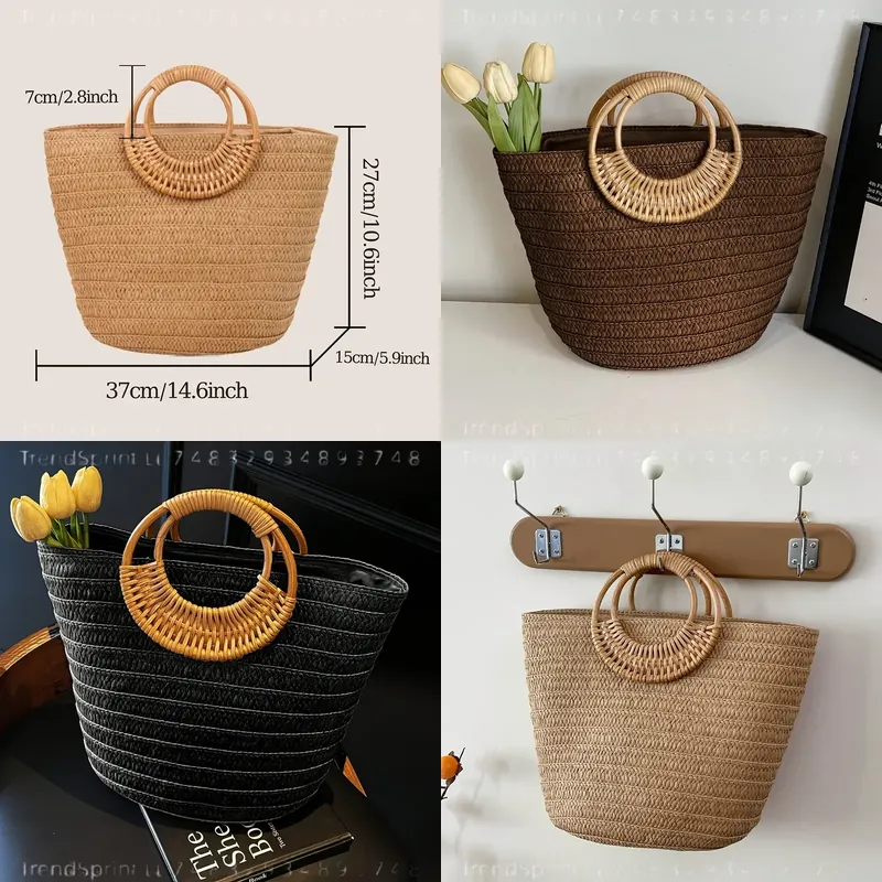 Women'S Bags Handbags - Kadın Yazlık Dokuma Kağıt Çanta Büyük