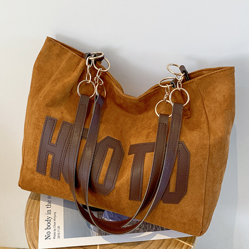 Women Hand Bags For Office - Düz Renk Omuz Çantası, Trendy Harfli