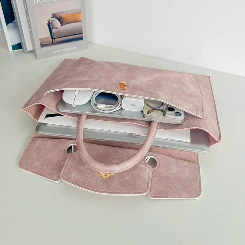 Şık Pembe PU Deri Laptop Çanta - Women Hand Bags For Office incelemesi ve fiyatı