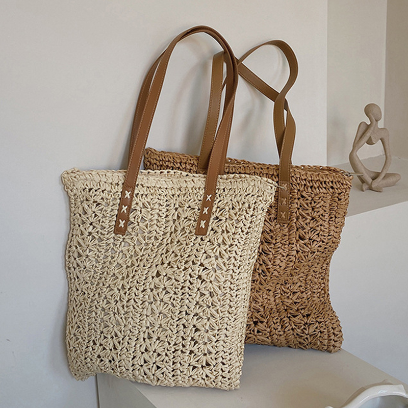 Kare Içi Boş Hasır Plaj Çantas - Women'S Raffia Bags incelemesi ve fiyatı