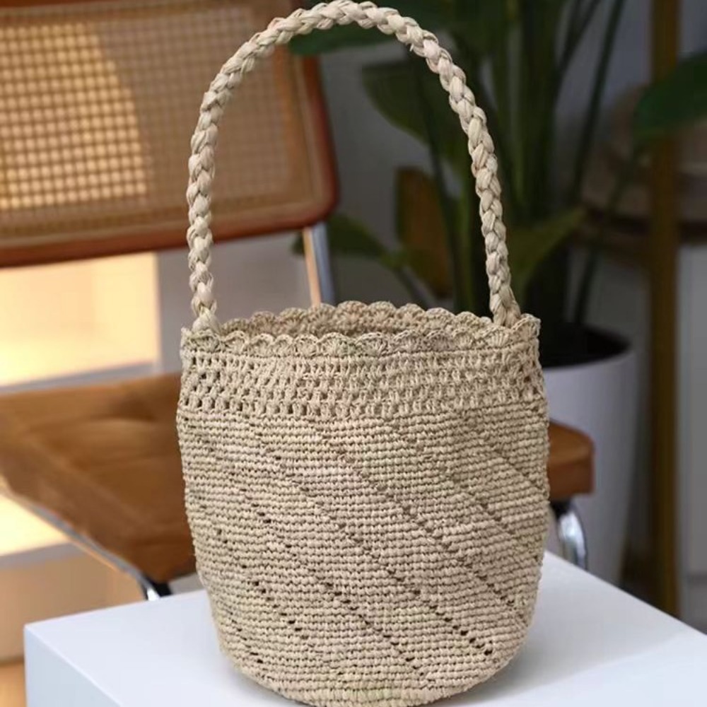 El yapımı Tığ Işi Hasır Kova Ç - Women'S Raffia Bags incelemesi ve fiyatı